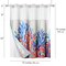 Americanflat 72x75 Hookless Shower Curtain - Coastal Orange Blue Shower Curtain with Sheer Panel, Snap-In Liner, and Grommets - 100% Polyester